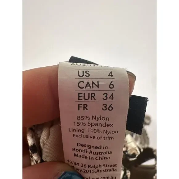 Bond eye Size 4 D/DD Australia Womens One Piece Padded Swimsuit Snake Print - Picture 7 of 8